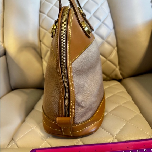 Brown and Tan Canvas and Leather Dooney & Bourke Handbag - Picture 5 of 9